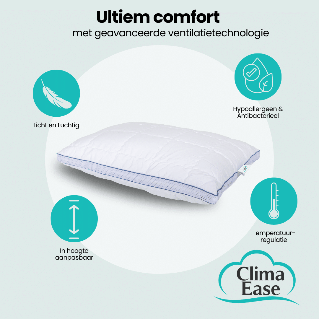 ClimaEase Air – Hoofdkussen 60x70 cm. – Microdons vulling – Navulbaar