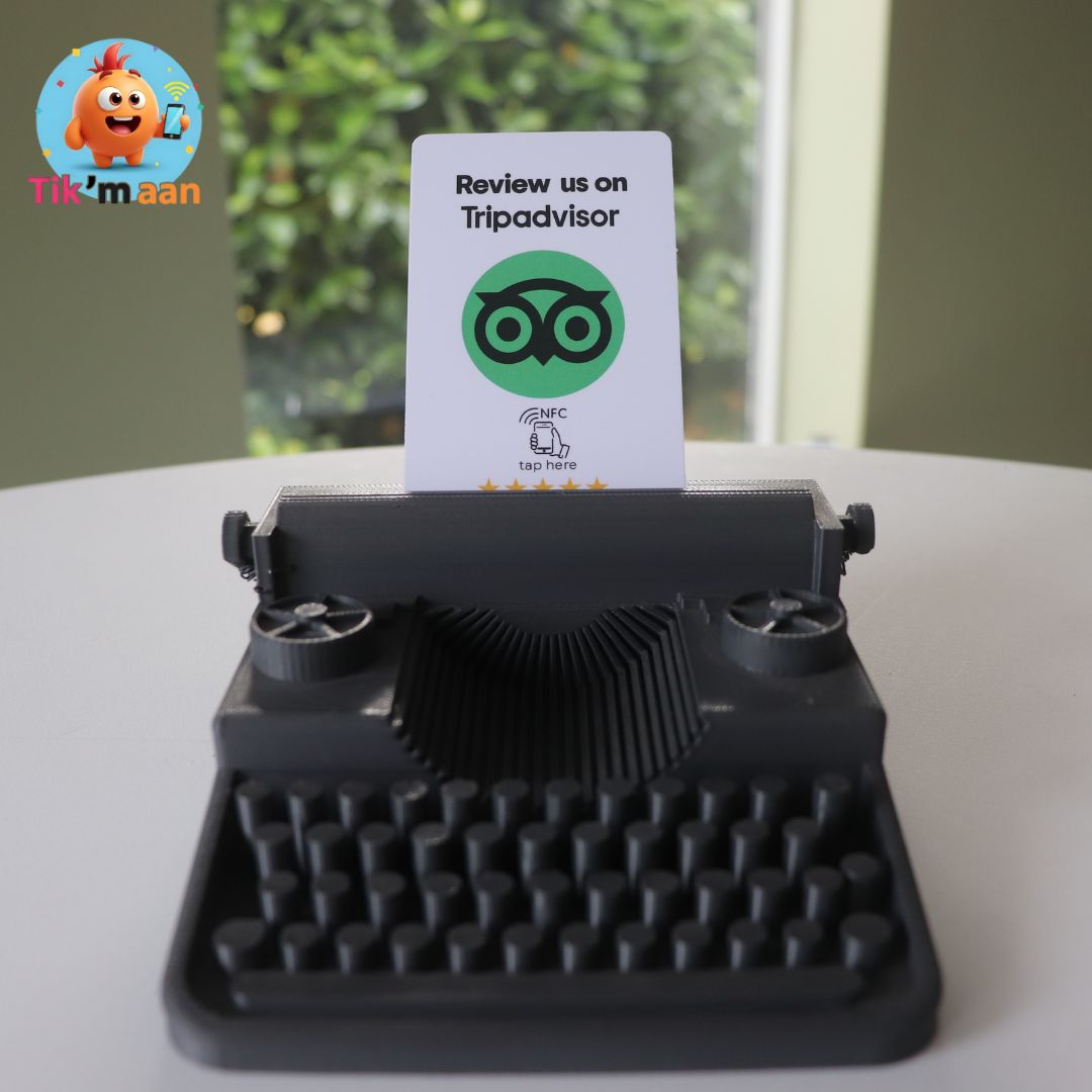 Tik 'm aan Mini Display – Typemachine Edition + gratis Google review pas