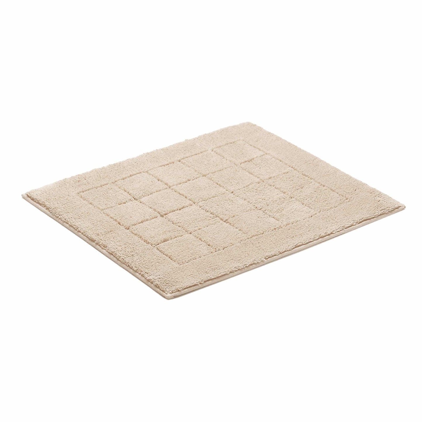 Vossen Exclusieve badmat – 55x65cm – Zacht Katoen – Geometrisch Hoog-Laag Patroon – geschikt voor vloerverwarming – Wasbaar & Drogerbestendig