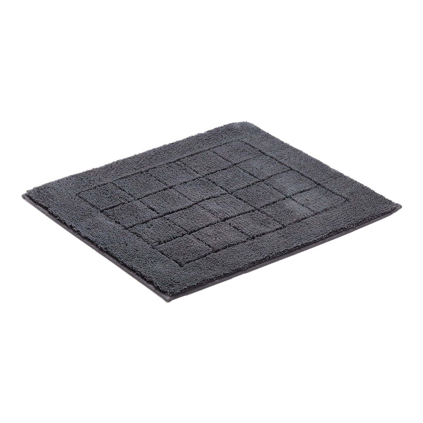 Vossen Exclusieve badmat – 55x65cm – Zacht Katoen – Geometrisch Hoog-Laag Patroon – geschikt voor vloerverwarming – Wasbaar & Drogerbestendig