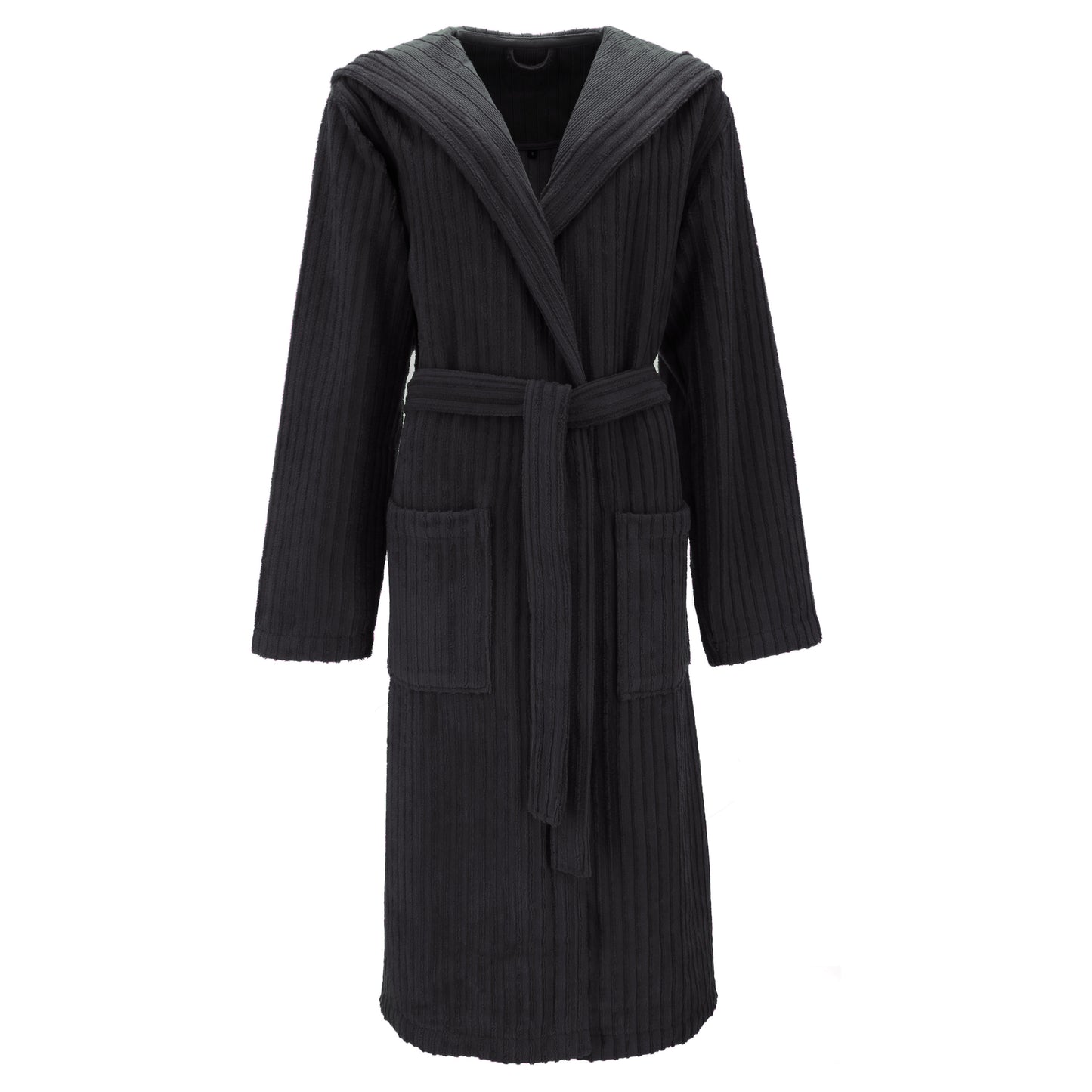 Vossen Narona – Unisex badjas - Lichtgewicht & absorberend – Streeppatroon – Met capuchon & Zakken – zacht katoen-microfiber mix
