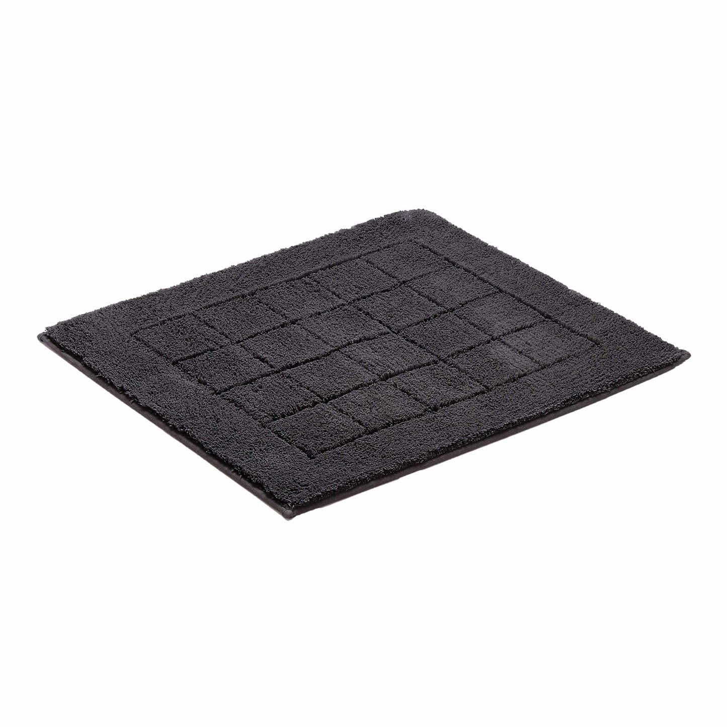 Vossen Exclusieve badmat – 55x65cm – Zacht Katoen – Geometrisch Hoog-Laag Patroon – geschikt voor vloerverwarming – Wasbaar & Drogerbestendig