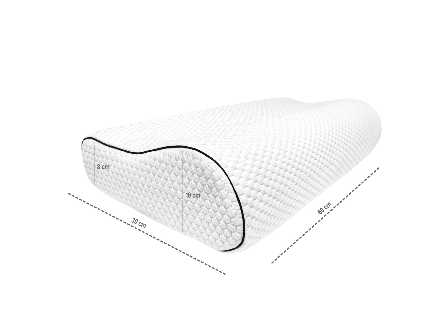 Verstelbaar Neksteunkussen 60x30 cm – Met Ventilatiekanalen en Extra Hoogtelaag voor Rug- en Zijslapers