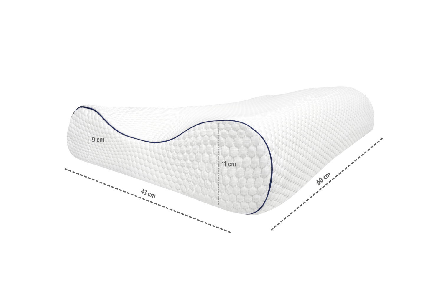 Viscotex Orthopedisch Hoofdkussen 60 x 43 x 11/9 cm