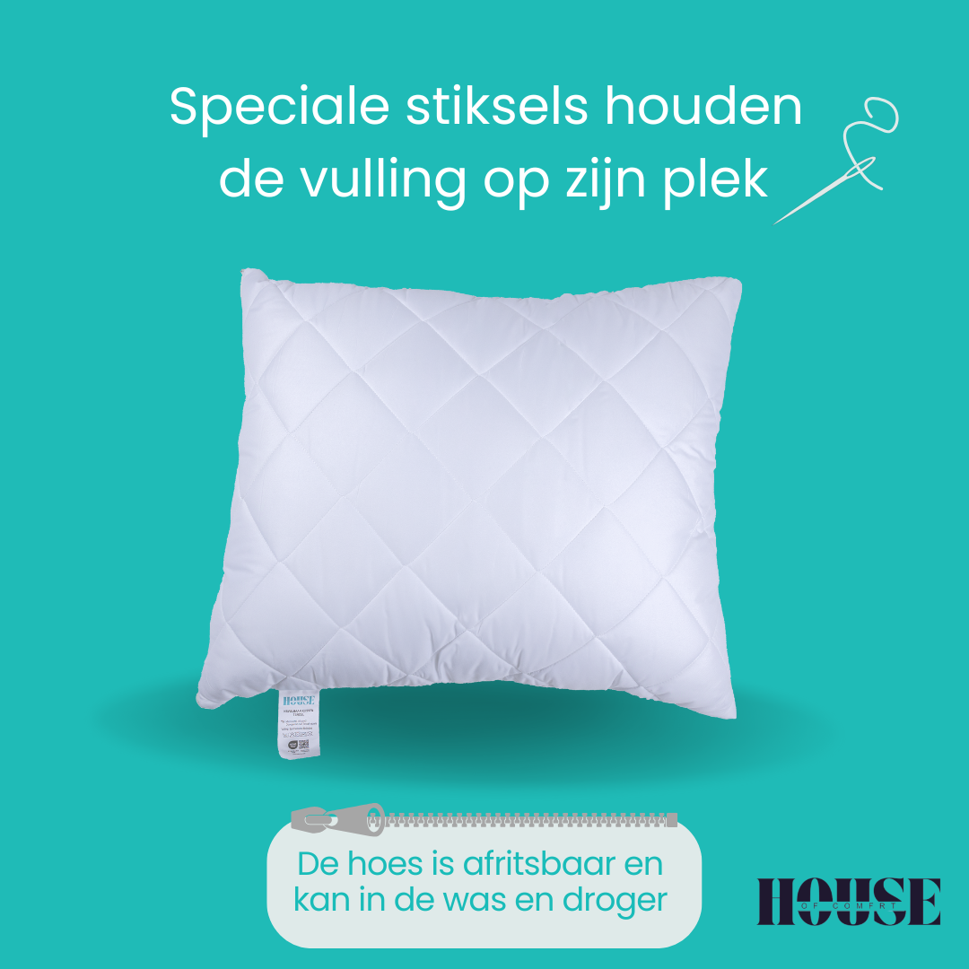 House of comfrt kussen met Tencel, 60x70 cm., verstelbaar voor jouw perfecte nacht, slaap zoals jij dat wil