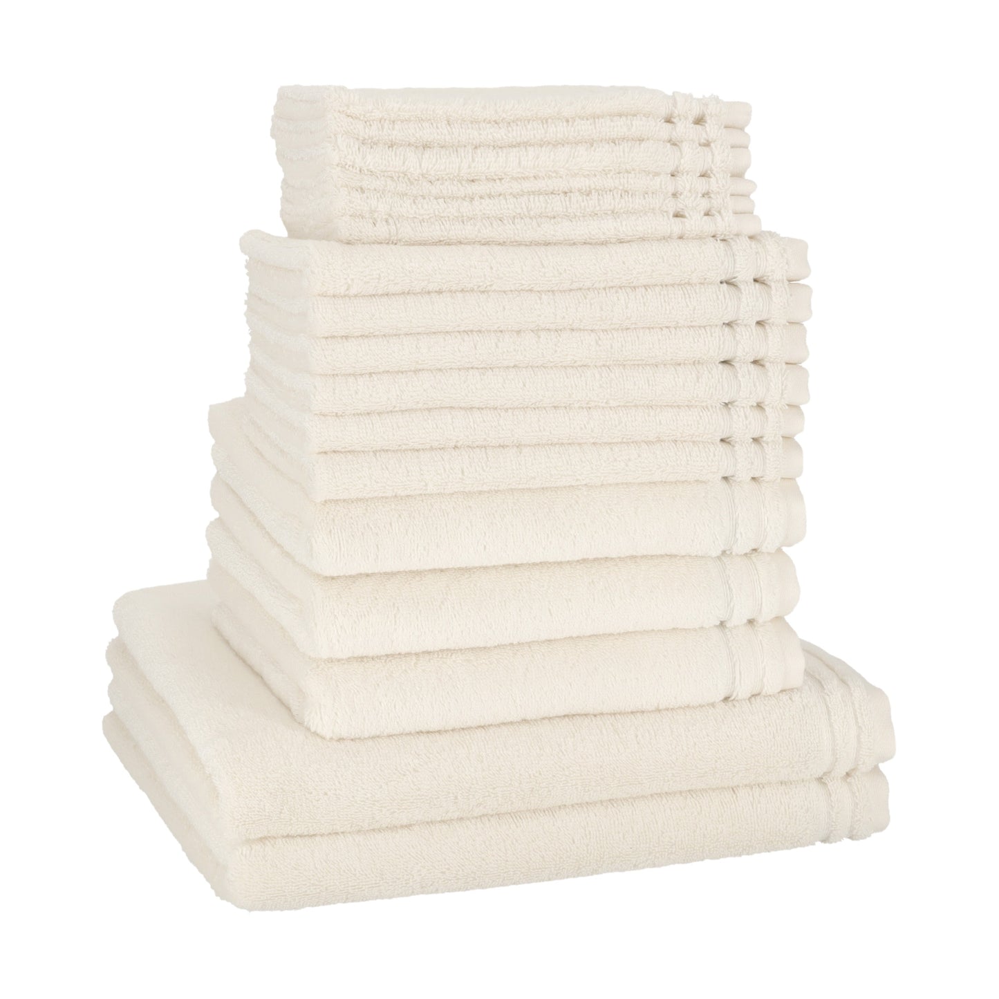 Vossen badgoed set Calypso "family Kit" bestaande uit 2 royale douchelakens, 3 handdoeken, 6 gastendoekjes en 6 washandjes