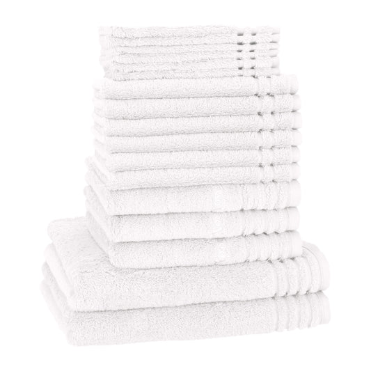 Vossen badgoed set Vienna "family Kit" bestaande uit 2 royale douchelakens, 3 handdoeken, 6 gastendoekjes en 6 washandjes