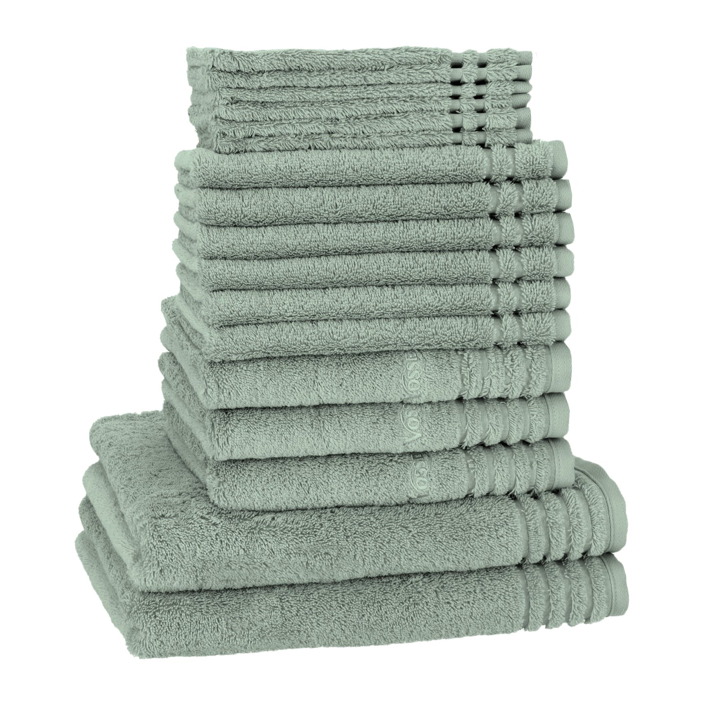 Vossen badgoed set Vienna "family Kit" bestaande uit 2 royale douchelakens, 3 handdoeken, 6 gastendoekjes en 6 washandjes