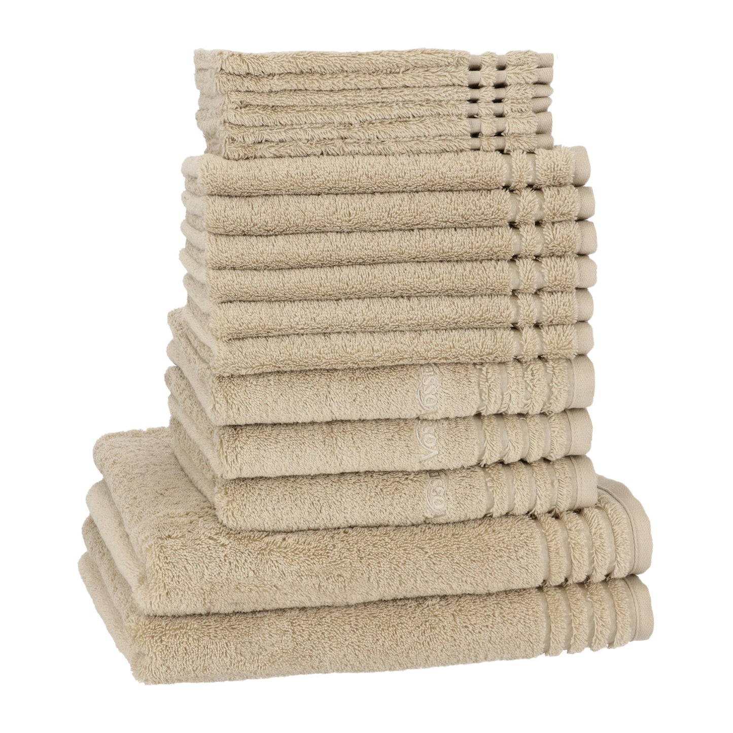 Vossen badgoed set Vienna "family Kit" bestaande uit 2 royale douchelakens, 3 handdoeken, 6 gastendoekjes en 6 washandjes