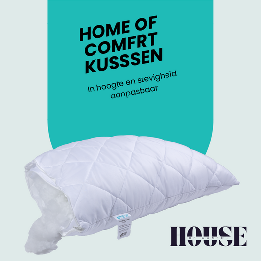 Huis van Comfort kussen 60x70 cm. – Verstelbaar voor jouw perfecte nacht slaap zoals jij dat wil. 